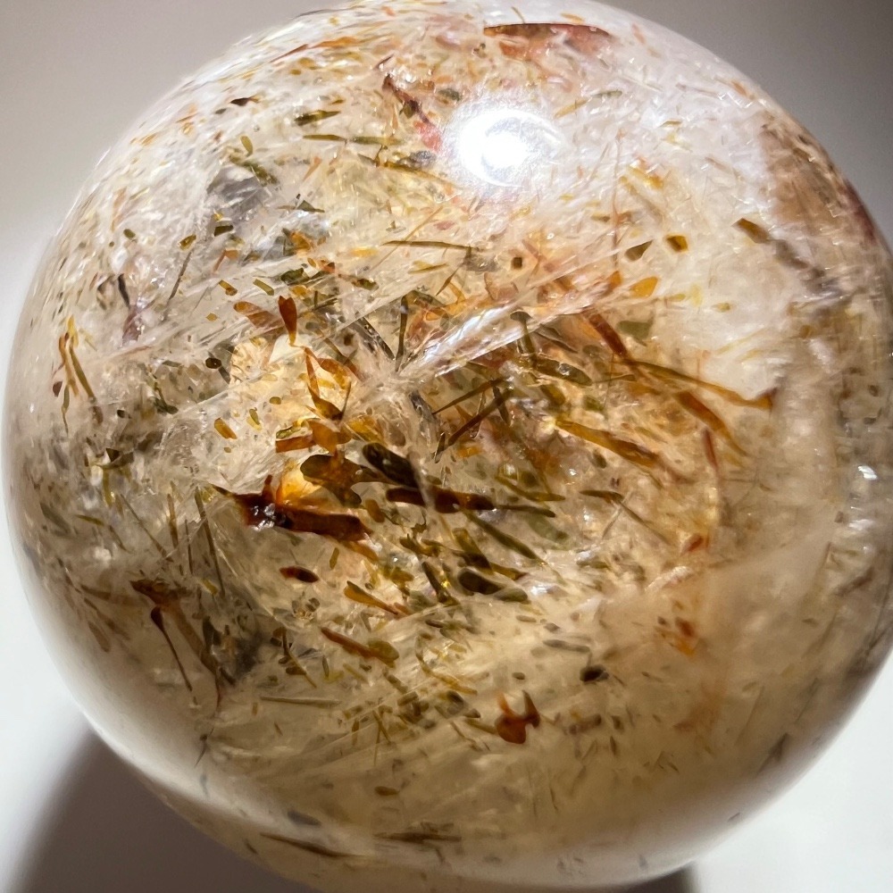 Golden Rutilated‎ Quartz Marble Sphere - Picture 4 of 13